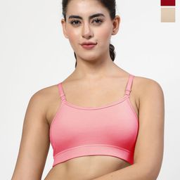 LILY Pack Of 3 Full Coverage Non Padded All Day Comfort Workout Bra-43