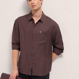 THE BEAR HOUSE Crinkled Pin Striped Relaxed Fit Casual Shirt-picture-14