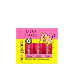 MISS NAILS Set Of 3 Top Coat, Base Coat & Cuticle Oil Manicure Essential Kit - 6 ml Each-image-6