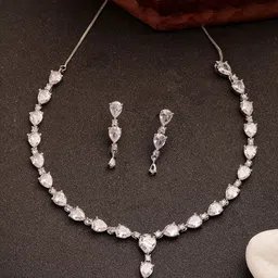 NVR Silver-Plated CZ-Studded Jewellery Set-70