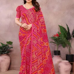 Moda Rapido Bandhani Beads and Stones Poly Georgette Saree-picture-44
