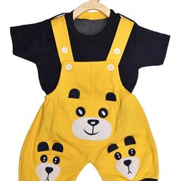 BAESD Infants Boys Printed Cotton Dungaree With T-Shirt-71