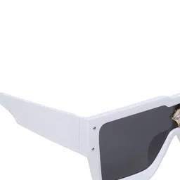 SCAGLIA Unisex Grey Lens & White Oversized Sunglasses with UV Protected Lens image 5