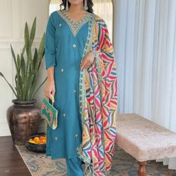 Diva's Choice Women Cotton Blend Kurta Sets-image-57