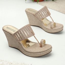 madam glorious Embellished Ethnic Wedge Sandals-picture-18