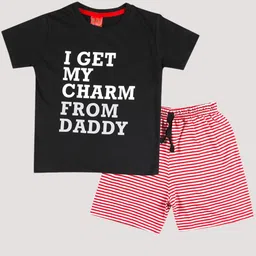 The Pachisi Boys Typographic Printed Pure Cotton T-shirt with Shorts-image-22