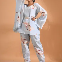 Morchari Printed Round-Neck Top With Trouser Co-Ords-picture-18