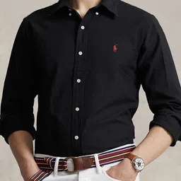 Polo Ralph Lauren Men Slim Fit Button-Down Collar Solid Cotton Casual Shirt-image-54