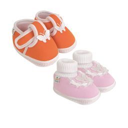 NESKA MODA Orange Cotton Booties-image-89