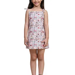 Funny Bones Clothings Ethnic Motifs Print Peter Pan Collar A-Line Dress-image-78