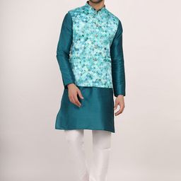 Sadree Men Regular Dupion Silk Kurta with Churidar-picture-23