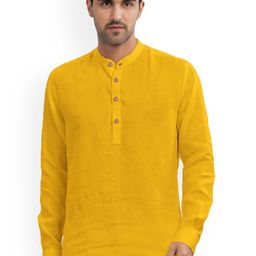 Vida Loca Band Collar Pure Cotton Straight Short Kurta-image-76