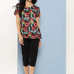Aarika Floral Printed Round Neck Swim Suit With Goggle-picture-50