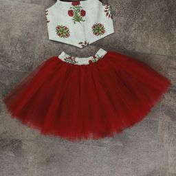 Anneca Girls Printed Top with Skirt-56