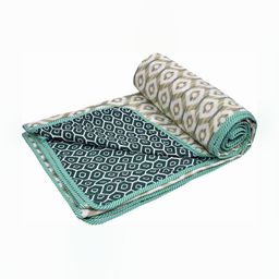 Comfowell Green & White Floral AC Room 210 GSM Double Bed Dohar-image-68