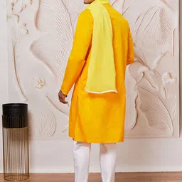 VASTRAMAY Men Regular Pure Cotton Kurta with Pyjamas & With Dupatta image 5