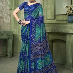 Pandadi Saree Bandhani Printed Saree With Unstitched Blouse Piece-10