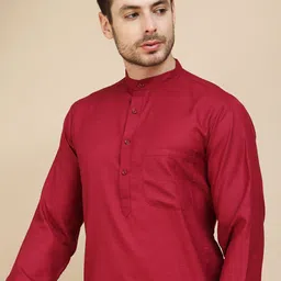 Anouk Rustic Band Collar Pure Cotton Straight Kurta-picture-57