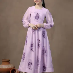 Sangria Girls Floral Printed Fit & Flare Maxi Dress-image-97