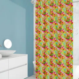 ArtzFolio Green & Pink Printed Waterproof Shower Curtains-16