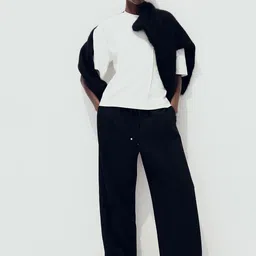 H&M Tailored Drawstring Loose Fit Trousers-image-90