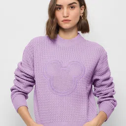 The Souled Store Women Cable Knit Turtle Neck Pullover Sweaters-36