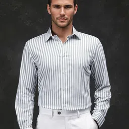 RARE RABBIT Men Comfort Opaque Striped Casual Shirt-image-94