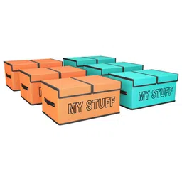 Kuber Industries Orange Set of 6 Regular Multi-Utility Organisers image 1