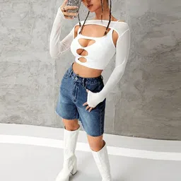 LULU & SKY Women High-Rise Denim Shorts-picture-40