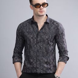 THE BEETEL HOUSE Men Standard Slim Fit Spread Collar Abstract Printed Casual Shirt-image-90