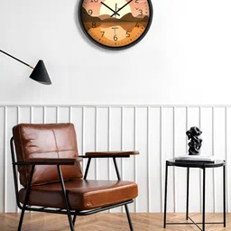 OLIVE TREE Black & Yellow Printed Contemporary Wall Clock-image-64