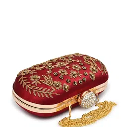 FOR THE BEAUTIFUL YOU Embellished Embroidered Box Clutch image 3