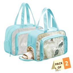 Aura Blue Set of 2 Regular Makeup Organiser Organisers-47