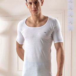 LUX VENUS 
Pack of 6 Men Round Neck Cotton Vest-image-46