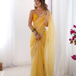 Mitera Embellished Sequinned Organza Saree image 5