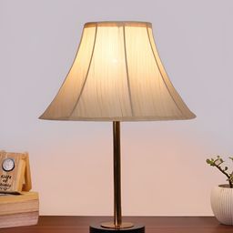 Aura Off White & Gold Toned Metal Frusturical Shaped Table Lamp-23