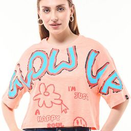 Bewakoof AIR Print Cotton Crop Top-image-99