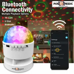 pick ur needs LED Crystal Disco Night 7 RGB Light Music Player Projector Bluetooth Speaker Disco Ball Set image 5