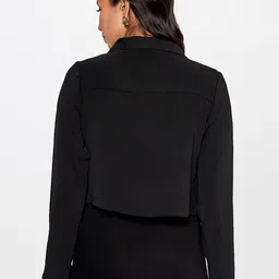 AND Women Spread Collar Crop Open Front Jacket image 4