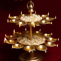 The Purple Tree Gold 2 Layer Diya Urli Decorative Bowls-picture-18