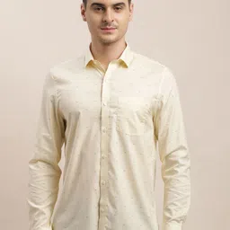 Turtle Classic Slim Fit Printed Formal Opaque Shirt-image-32