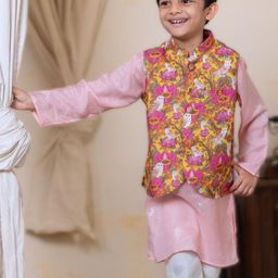 Tura Turi Kids-Boys Pink Kurta Sets-image-17