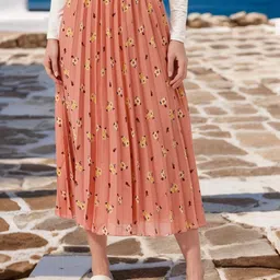 RARE Printed Flared Midi Skirt-picture-18