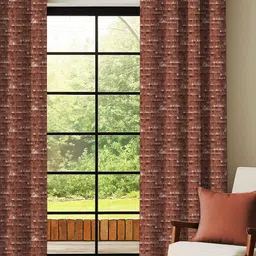 CASABLEU Rust Set of 2 Long Door Curtain-0