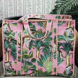 Gulaab Jaipur Cotton Quilted Tote Bag-41