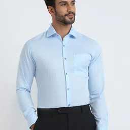 Raymond Structure Pattern Printed Contemporary Fit Cutaway Collar Formal Shirt-84