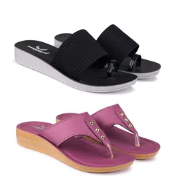 BERSACHE Women Textured One Toe Flats-picture-20