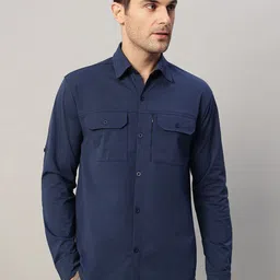 Reccy Men Long Sleeve Ventilated Breathable 4-Way Stretch Sun Protected TechFlex Cargo Shirt-image-57