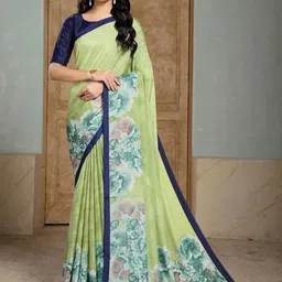 Garden Vareli Floral Printed Satin Saree-picture-15