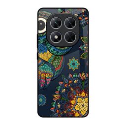 QRIOH Owl Art Quirky Printed Poco X7 5G Glass Back Case Mobile Accessories-image-78